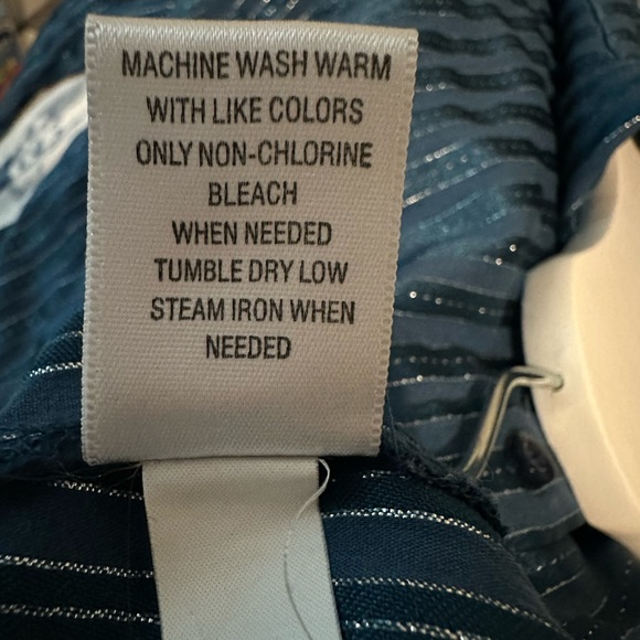 Apt. 9 Blue Metallic Button Down Shirt - Picture 7 of 7